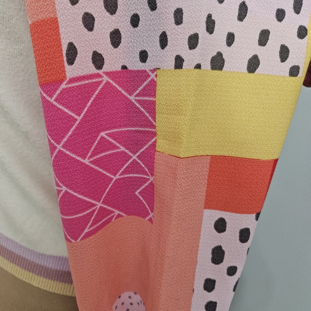 Fate Patchwork Colorblock Long Sleeve Sweater Top… - image 7